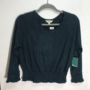 The Commons Brushed Dolman Sleeve Top Dark Green girls Sz large